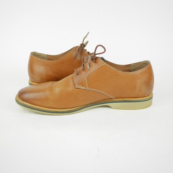 CLARKS Men\'s 11 W - Brown tan leather oxfords lace up casual comfort dress shoes main image 7